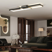 Modern Dimmable LED Ceiling Light With Remote And Wall Control For Lounge Or Bedroom Black AOSOM