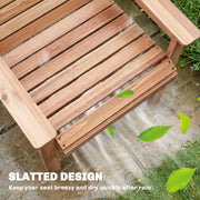 Garden Chair for Relaxing Outdoors with Curved Seat and Water Resistant Fir Wood Natural Finish Outsunny