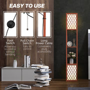 Brown Duo Light Floor Lamp with Storage Shelves Ideal for Living Rooms by HOMCOM