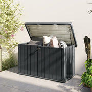 400L Galvanised Steel Garden Storage Box Weather Resistant by Outsunny