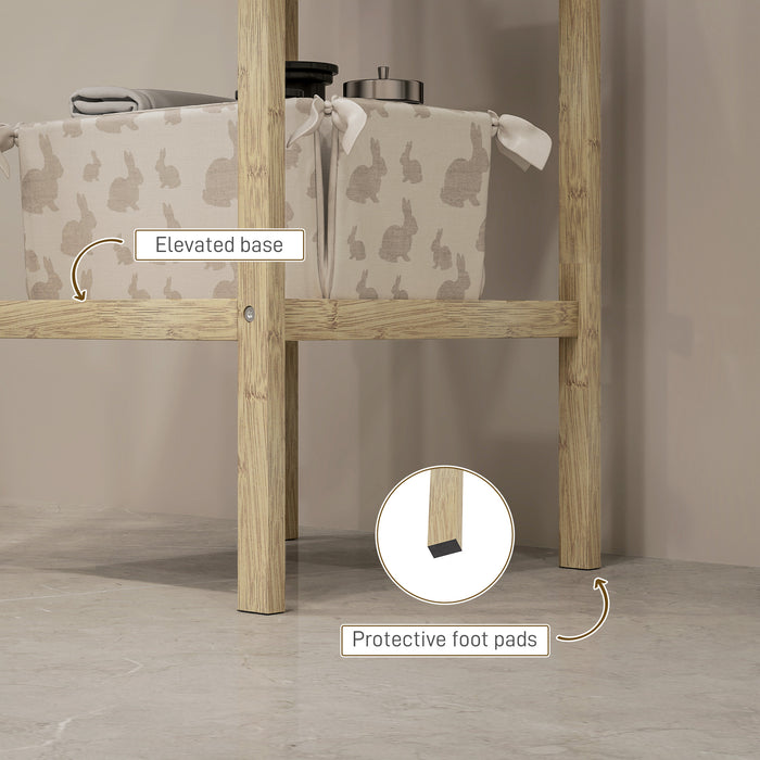 Three Tier Bamboo Bathroom Storage Shelf Natural Finish by HOMCOM