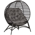 Brown 2 Seater Egg Chair Soft Cushion Outsunny