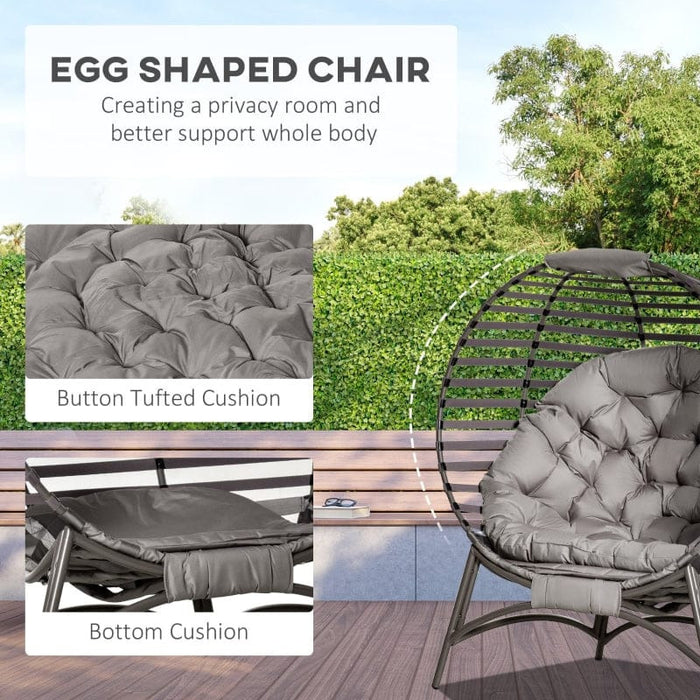 Brown 2 Seater Egg Chair Soft Cushion