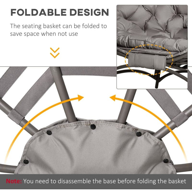 Brown 2 Seater Egg Chair Soft Cushion