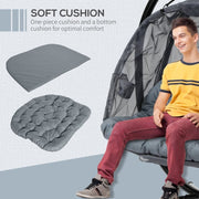Double Egg Swing Chair With Stand, Grey, Pure Relaxation Outsunny