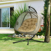 Double Egg Swing Chair With Stand, Pure Relaxation Outsunny