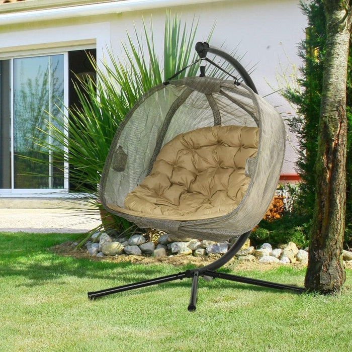 Double Egg Swing Chair With Stand, Pure Relaxation