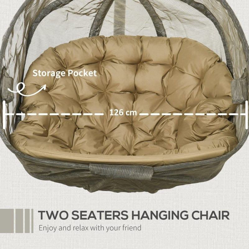 Double Egg Swing Chair With Stand, Pure Relaxation Outsunny
