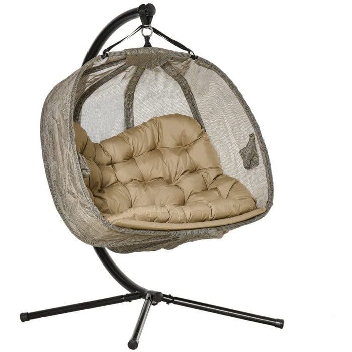 Double Egg Swing Chair With Stand, Pure Relaxation