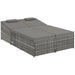 Image of a Grey Double Outdoor Rattan Day Bed With Dark Grey Cushions