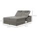 Image of a Grey Double Outdoor Rattan Day Bed With Dark Grey Cushions