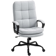 Double Padded Office Chair With Linen Look Fabric For Home Or Work Setup Light Grey