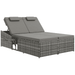 Image of a Grey Double Outdoor Rattan Day Bed With Dark Grey Cushions