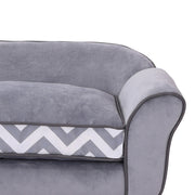 Small Dog Sofa Bed with Soft Cushion and Washable Cover for Indoor Lounging Grey