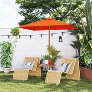 Orange Wooden Garden Parasol with Crank Handle for Outdoor Shade by Outsunny