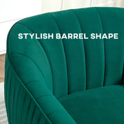 Velvet Shell Back Accent Chair With Padded Seat For Living Room Or Bedroom Green