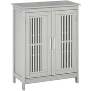 Modern Freestanding Bathroom Storage Cabinet With Shelves And Cupboard, Grey