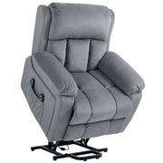 Electric Reclining Lift Chair with Eight Point Massage and Remote Control for Elderly Grey