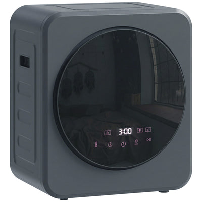Compact Tumble Dryer for Small Homes with Space Saving Design and Easy Controls Grey AOSOM