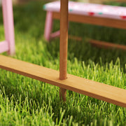 Kids Picnic Table Set with Foldable Umbrella Cushions Storage Boxes Flamingo Design Pink by AIYAPLAY