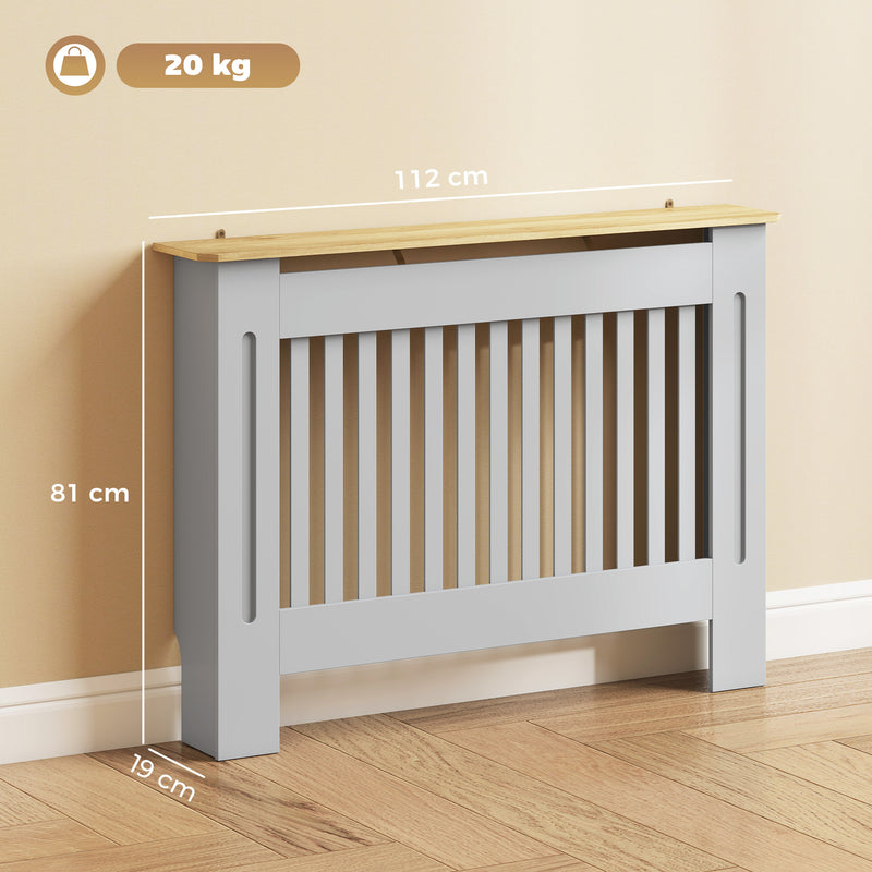 Radiator Cover with Shelf for Extra Storage and Heat Circulation Grey Homcom