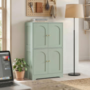 Pantry Storage Cabinet with Adjustable Shelves for Kitchen or Hallway Organisation Green AOSOM