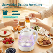 1.7L Rapid Boil Kettle and 2 Slice Toaster Set With Browning Control Cream AOSOM