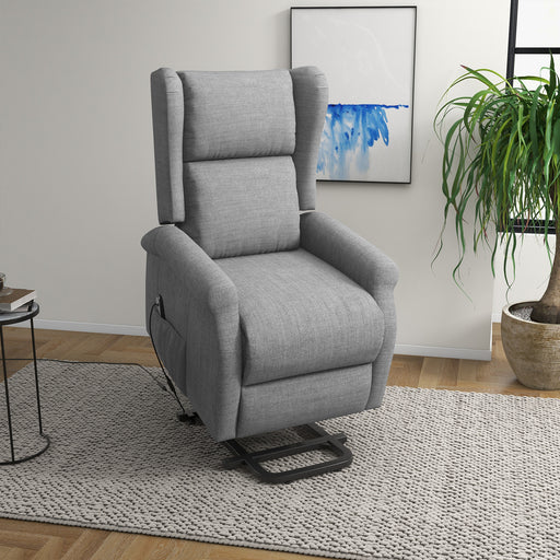 Electric Power Lift Recliner Armchair With Remote And Footrest For Elderly Comfort Grey