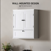 Wall Mounted Bathroom Cabinet With Adjustable Shelf For Organised Storage, White