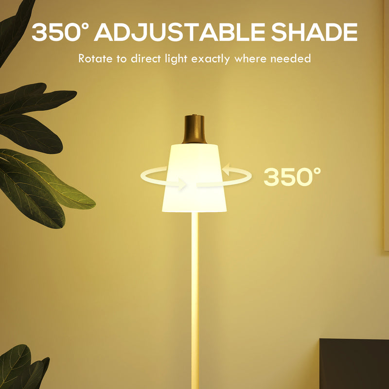 LED Floor Lamp with Adjustable Brightness and Direction for Reading or Relaxing White