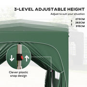 Dark Green 3x3 Pop Up Gazebo Shelter With Sides UPF50+ by Outsunny