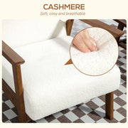 Homcom Boucle Seat Mid Century Accent Chair in White - Stylish and Comfortable by Homcom Homcom