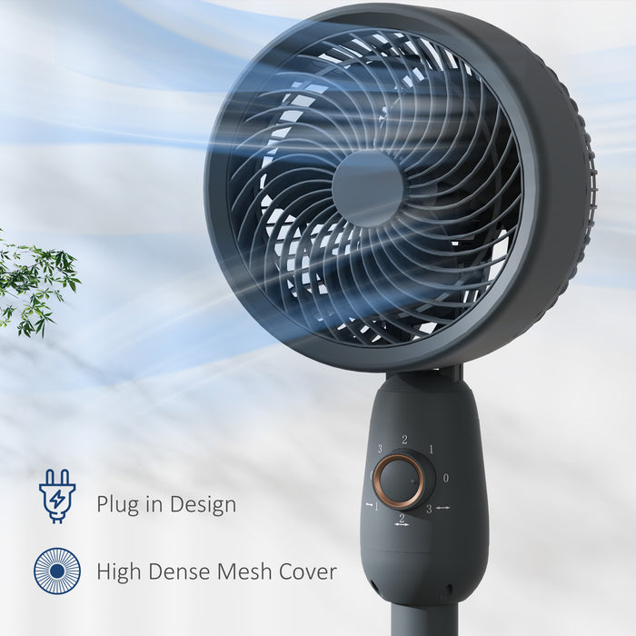 12 Inch Powerful Pedestal Fan with 3 Speeds and Oscillating Function for Home and Office by HOMCOM