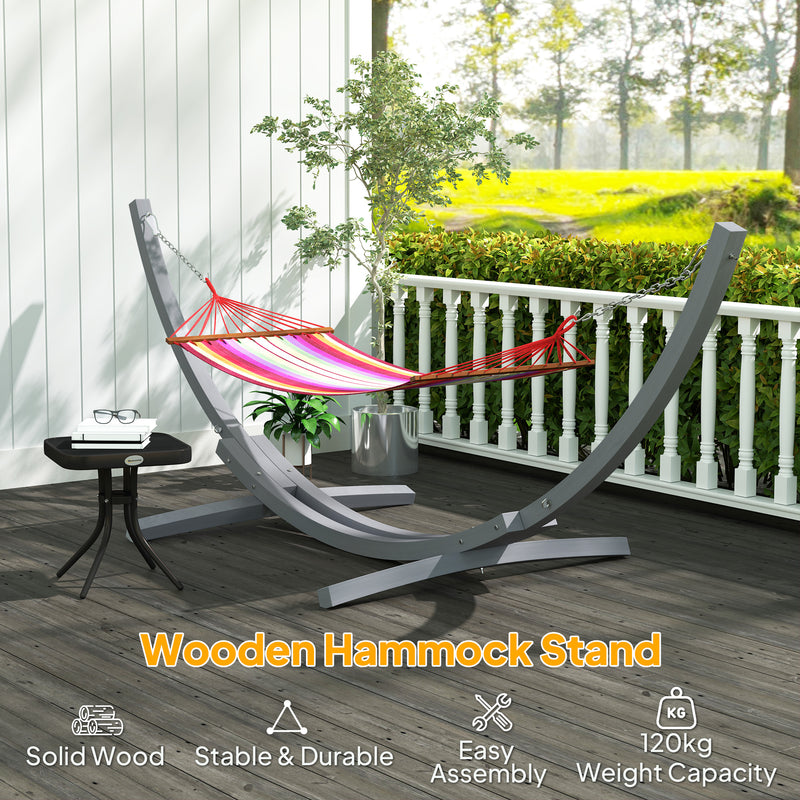 Grey 3.25m Wooden Hammock Stand Universal Fit for Garden Camping and Picnics by Outsunny