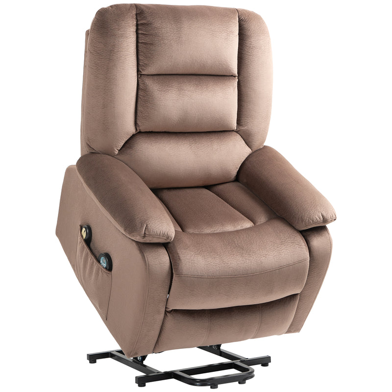 Electric Recliner Massage Armchair with Remote and Lift Assist for Comfort, Brown