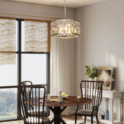 72 Inch Crystal Glass Chandelier Ceiling Light for Living Room or Hallway Silver Tone