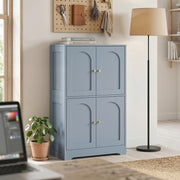 Pantry Storage Cabinet with Adjustable Shelves for Kitchen or Bathroom Organisation Grey AOSOM