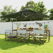 Grey 3m Garden Cantilever Parasol with Solar LED Lights and 360 Degree Rotation by Outsunny