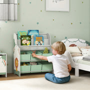 Jungle Themed Kids Storage Shelf With Removable Drawers and Book Racks for Easy Organisation Green Zonekiz