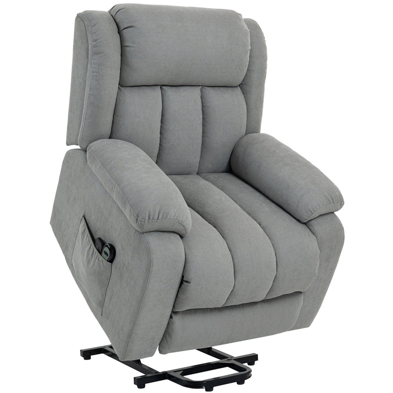 Electric Recliner Chair with Eight Point Massage and Lift Function for Home Comfort Light Grey