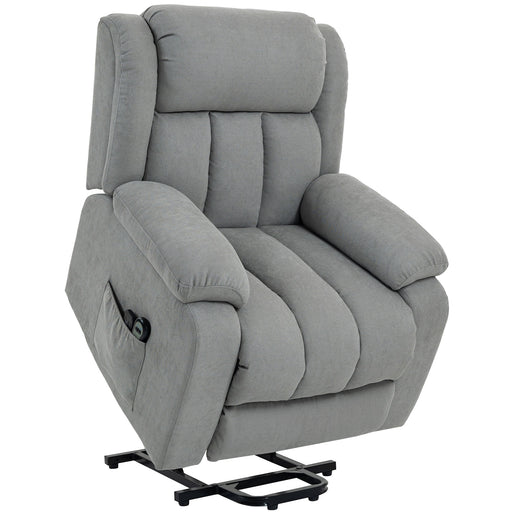 Electric Recliner Chair with Eight Point Massage and Lift Function for Home Comfort Light Grey