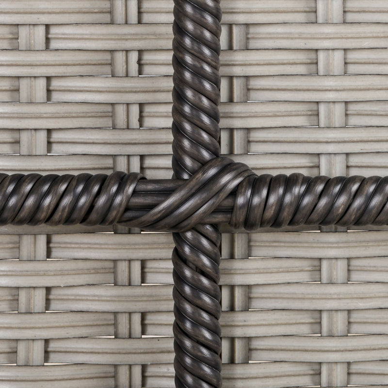 Set of 2 Rattan Garden Rocking Chairs With Cushions and Armrests For Outdoor Use, Grey