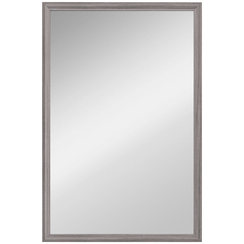 HOMCOM Wall Bathroom Mirror, 40 x 60 cm Wall-Mounted Mirror for Living Room, Bedroom, Hallway, Grey AOSOM