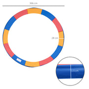 Trampoline Safety Pad for 12ft Round Frame Prevents Bumps and Scrapes Multicolour AOSOM