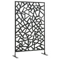 Freestanding Metal Garden Screen Decorative Outdoor Divider For Patio Or Deck Privacy