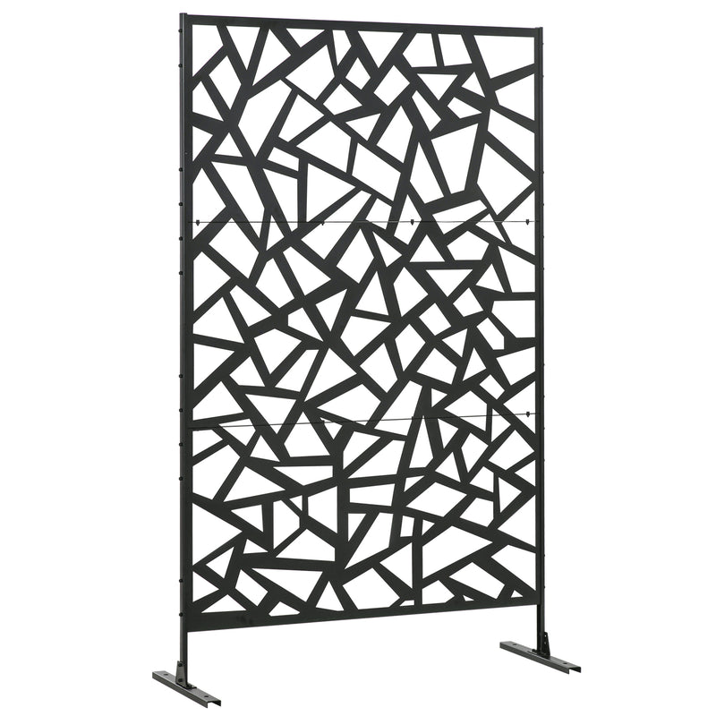 Freestanding Metal Garden Screen Decorative Outdoor Divider For Patio Or Deck Privacy