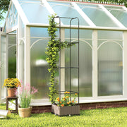 Raised Garden Bed with Trellis for Easy Plant Care on Patios and Balconies Black Outsunny