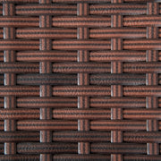 Brown Square Rattan Garden Side Table With Plastic Top For Patio Balcony Or Outdoor Use