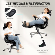 Ergonomic High Back Mesh Office Chair With Lumbar Support For Home Or Work, Black AOSOM