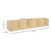 Wall Mounted Media Storage Rack Set for CDs DVDs with 4 Shelves Ideal for Display Natural